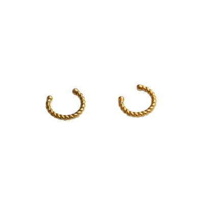 Outofoffice Women's Ear Cuff Gold Rope Modern Minimal Statement Climber
