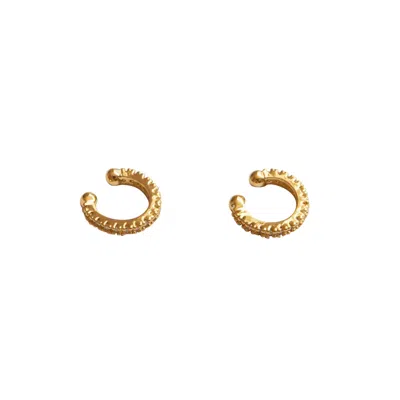 Outofoffice Women's Ear Cuff Pave Gold Double Pair Baguette Round Shaped Crystal Minimalist Climber