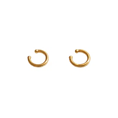 Outofoffice Women's Ear Cuff Solid Gold Minimal Modern Pair Statement