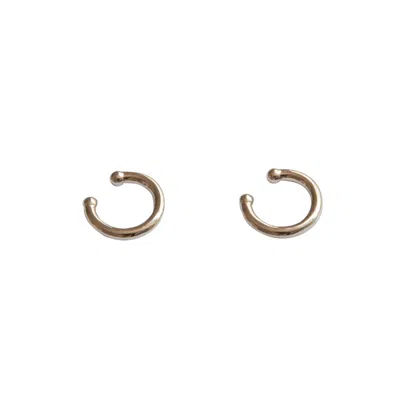 Outofoffice Women's Ear Cuff Solid Silver Minimal Modern Pair Staple Ear Set