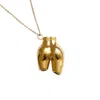 Outofoffice Women's Figure Charm Necklace Gold Statement Minimal Woman Figure Bold Chain