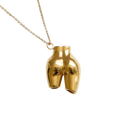 Outofoffice Women's Figure Charm Necklace Gold Statement Minimal Woman Figure Bold Chain