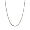 Outofoffice Women's Flat Silver Snake Chain Necklace