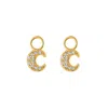 Outofoffice Women's Gold Moon Charm For Huggies Earring Accessories