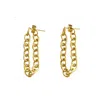 Outofoffice Women's Gold Oval Chain Earring Adjustable Round Earring Chain Modern Minimal Dangle Drop