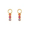 Outofoffice Women's Gold Three Color Round Earring Charm Acessory