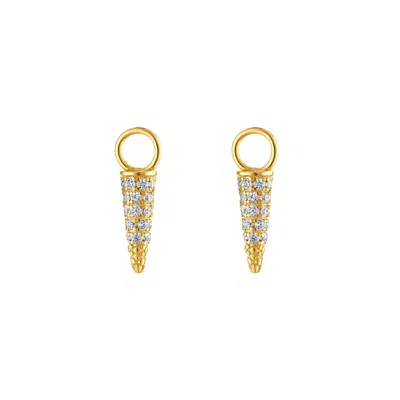 Outofoffice Women's Gold Tiger Tooth Charm Huggies
