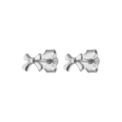 Outofoffice Women's Micro Bow Sterling Silver Stud Earring
