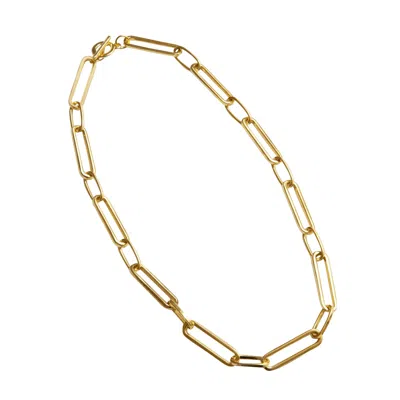 Outofoffice Women's Minimal Chain Gold Necklace Modern Large Link Minimalist