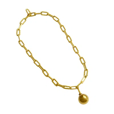 Outofoffice Women's Moon Charm Necklace Statement Modern Large Pendant Adjustable Customizable Gold Link