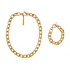 Outofoffice Women's Nineteen Ninety Nine Gold Bracelet And Necklace Statement Set