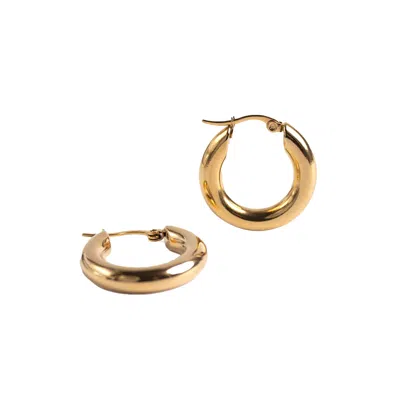 Outofoffice Women's Paris Hoop Gold Earring Classic Traditional Modern Basic Staple Minimalist Everyday Hoop