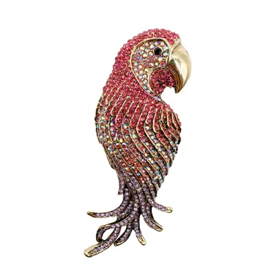Outofoffice Women's Pink Parrot Statement Pin