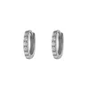 Outofoffice Women's Seven Mm Silver Pave Hoop Earring