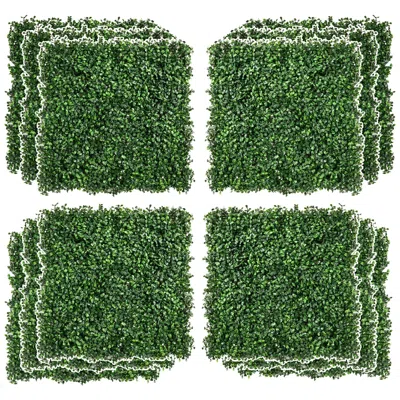 Outsense 12 Pcs 20" X 20" Artificial Boxwood Panels Topiary Wall Greenery Backdrop, Privacy Hedge Screen Uv P