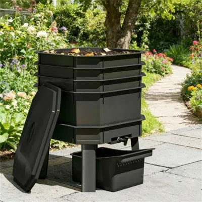 Outsense Composting Bin, Worm Composting Machine, Black