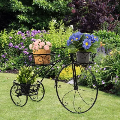 Outsense Tricycle Plant Stand Flower Pot Cart Holder In Parisian Style