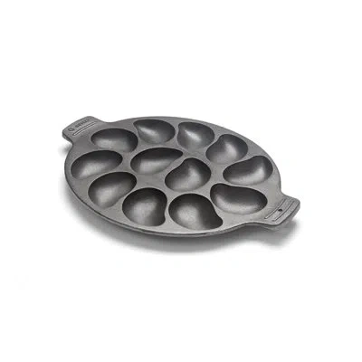 Outset 19" Cast Iron Oyster Non-stick Grill Pan In Gray