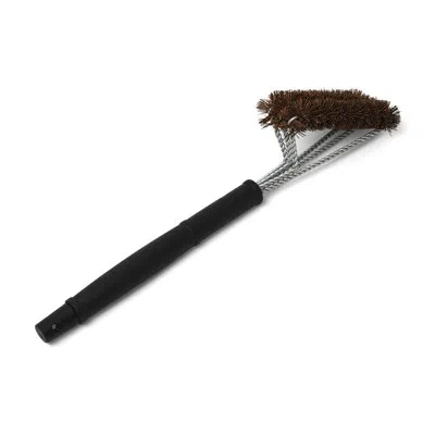 Outset 3head Coconut Fbr Grill Brush In Black,silver