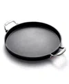 Outset Cast Iron 14" Grill Paella And Deep Dish Pizza Pan In Black