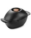 Outset Cast Iron 2.5-quart Mussel And Seafood Pot With Lid In Black