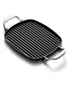 Outset Cast Iron 8.5"x14.25" Grill Pan With Ridges In Black