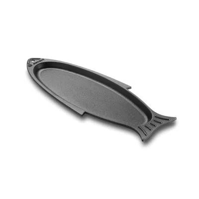 Outset Cast Iron Fish Grill And Serving Pan In Gray