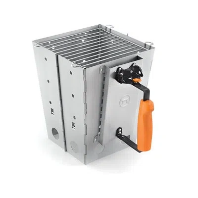 Outset Collapsible Camping Grill And Chimney Charcoal Starters In Zinc