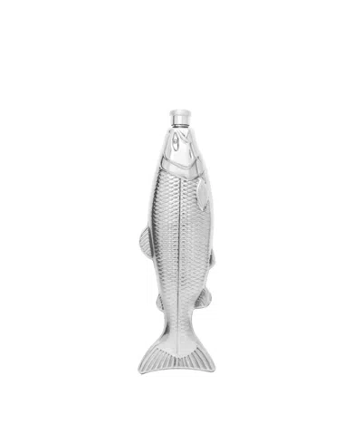 Outset Fish 4 Oz. Stainless Steel Flask In Silver