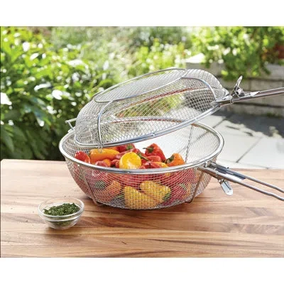 Outset Jumbo Grill Bbq Basket In Silver
