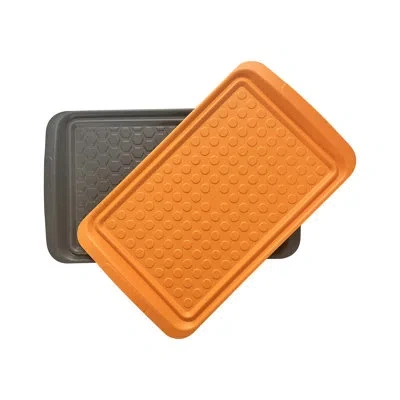 Outset Large Prep Trays Set Of 2 In Gray;orange