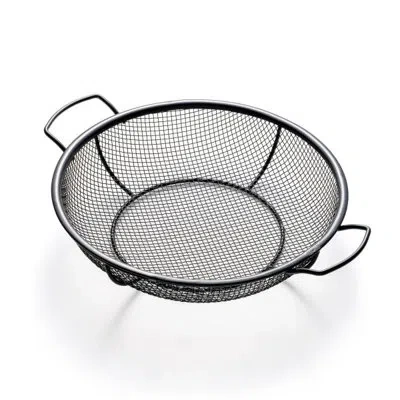 Outset Non-stick Shallow Mesh Grill Basket With Handles, 12" X 15"