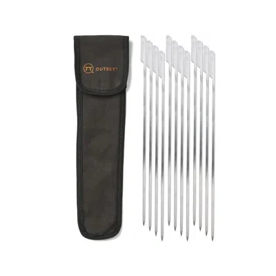 Outset Paddle Skewers Ss W/canvas Bag In Silver
