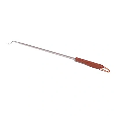 Outset Qb53 Rosewood Collection Meat Hook, Bbq Pigtail Food Flipper, Stainless Steel, 20 Inch In Silver