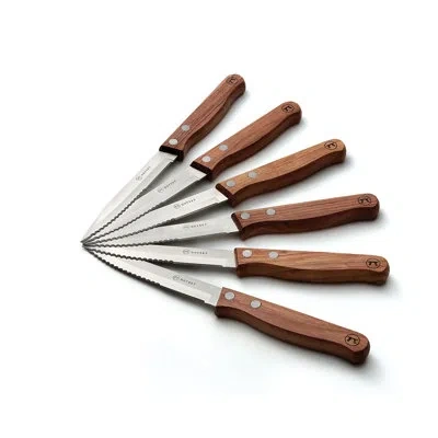 Outset Rosewood Collection Steak Knife Set, 6-piece In Brown;red Wood