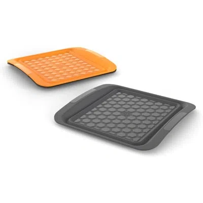 Outset Small Prep Trays Set Of 2 In Orange,noir;orange,black