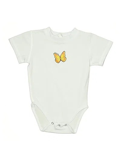Pre-owned Outside Baby Kids' Short Sleeve Onesie In White
