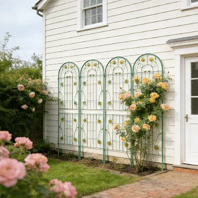 Outskribed 4 Pack Metal Garden Trellis 71" X 19.7" Rustproof Trellis For Climbing Plants Outdoor Flower Support In Multi