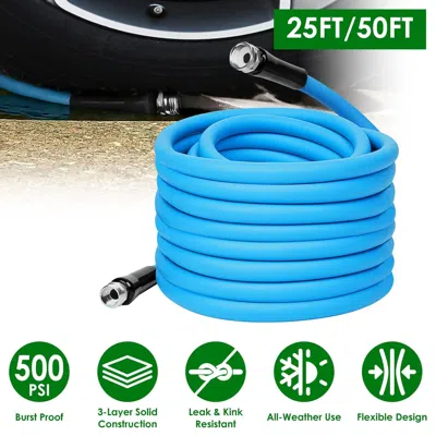 Outskribed 50ft Non-expanding Flexible Garden Hose Heavy Duty Pvc Water Hose Leak-resistant Kink-free All-weath In Blue