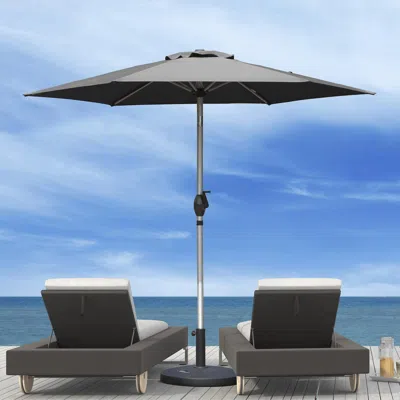 Outskribed 7.5ft Patio Umbrella, Outdoor Table Umbrella With Push Button Tilt And Crank, Uv Protection Waterpro In Black