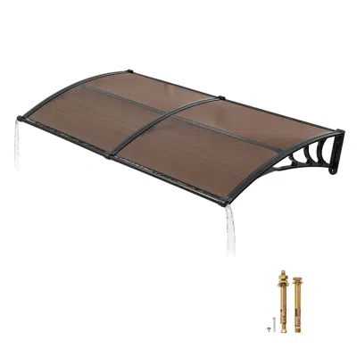 Outskribed Awnings For Door Entrance, 38 X 78 In, Exterior Front Door Window Awnings With Drainage & Metal Brac In Multi