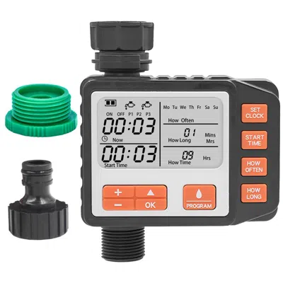 Outskribed Sprinkler Timer With 3 Watering Programs Manual Mode Automatic Watering System Waterproof Irrigation In Black