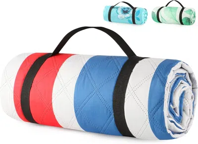 Outskribed ( Upgrade) Extra Large Waterproof Picnic Blankets Foldable Sandproof Beach Blanket N Outdoor Blanket In Multi
