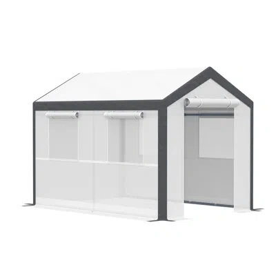 Outsunny 10 Ft. W X 6.5 Ft. D Greenhouse In White