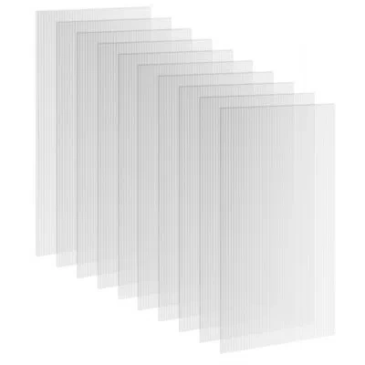 Outsunny 10 Pack Polycarbonate Greenhouse Panels, 47.2" X 23.6" X 0.2" Twin-wall Polycarbonate Panels, Uv Pro In Clear