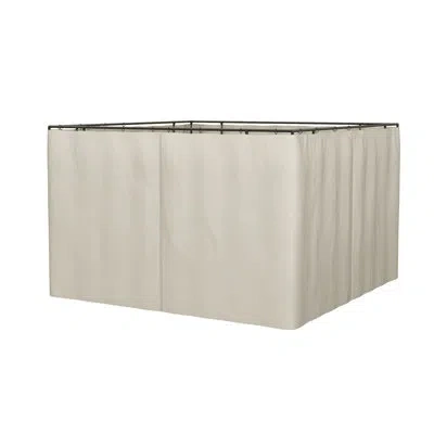 Outsunny 10' X 10' Universal Gazebo Sidewall Set With Panels, Hooks And C-rings Included For Pergolas And Cab In Dark Brown