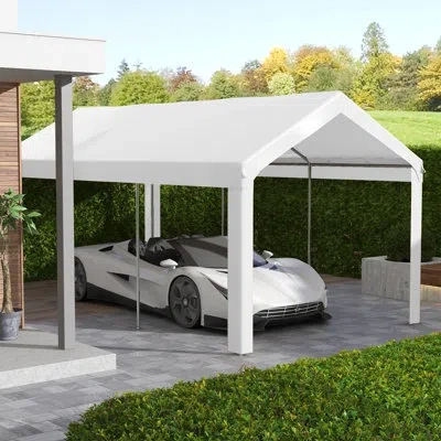 Outsunny 10' X 20' Carport Replacement Top Canopy Cover, Uv And Water Resistant Portable Garage Shelter Cover In White
