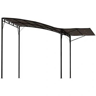 Outsunny 10' X 8' Outdoor Pergola And Patio Gazebo, Extendable Side Awning, Sun Shade Shelter For Garden, Cam In Brown