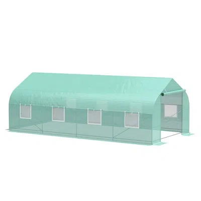 Outsunny 11.5' X 10' X 6.5' Outdoor Walk-in Greenhouse, Tunnel Green House With Roll-up Windows, Zippered Doo