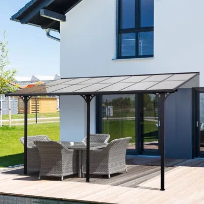 Outsunny 14 Ft. W X 10 Ft. D Aluminum Pergola With Canopy In Matte Black